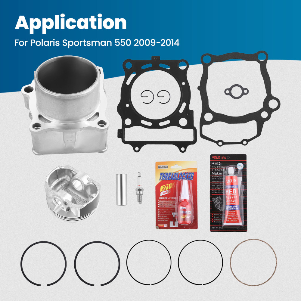 Cylinder Piston Gasket Kit compatible for Polaris Sportsman 550 XP X2 3090202 3090092