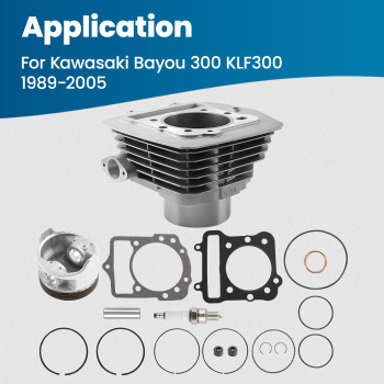 Cylinder Piston Head Gasket Top End Kit compatible for Kawasaki Bayou 300 2x4 4X4 1989-2005