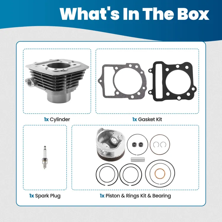 Aftermarket Cast Aluminum Cylinder & Piston Kit For Kawasaki Bayou 300 KLF300C 4x4 1989-2005 – Nickel-Silicon Alloy