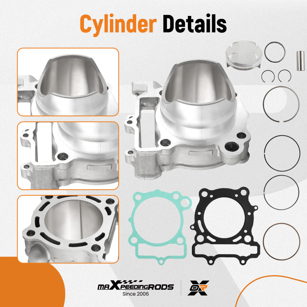 77mm Cylinder Jug Piston Gasket Kit compatible for Kawasaki KX 250 F KX250F 2004-2008
