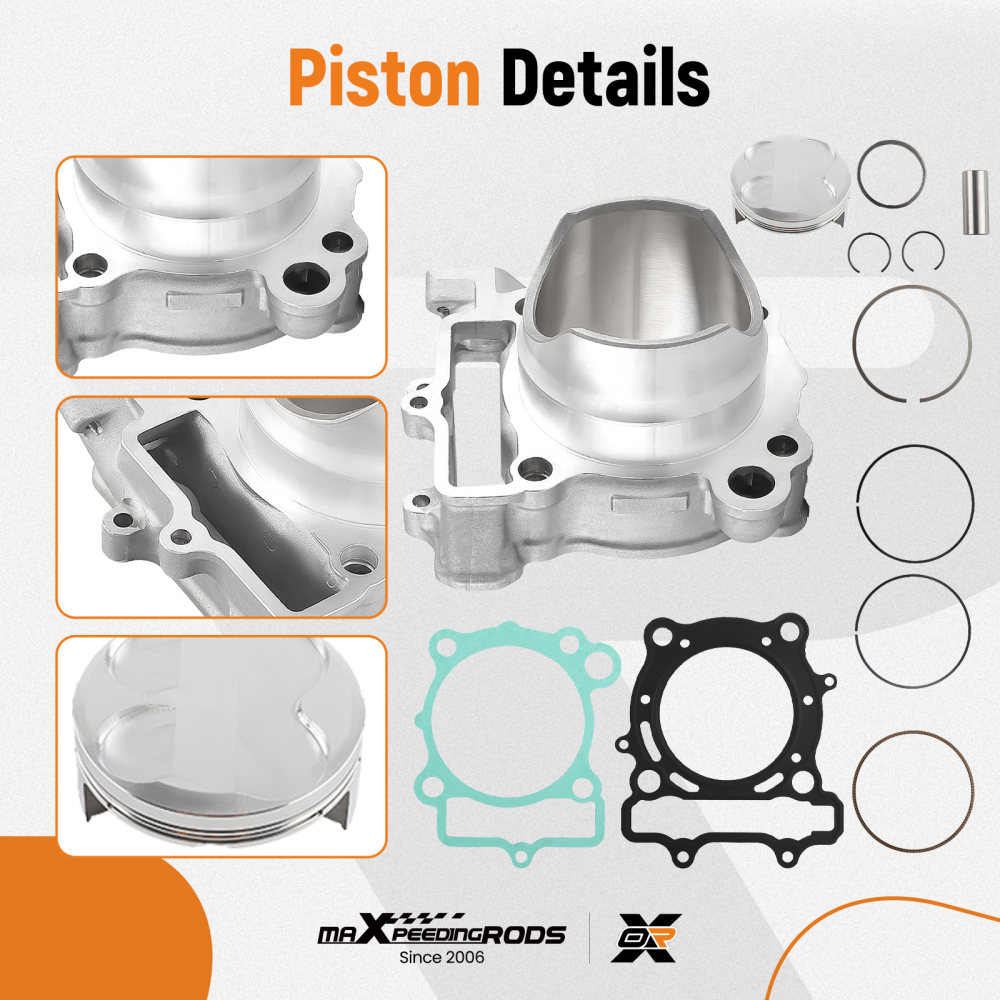 77mm Cylinder Jug Piston Gasket Kit compatible for Kawasaki KX 250 F KX250F 2004-2008