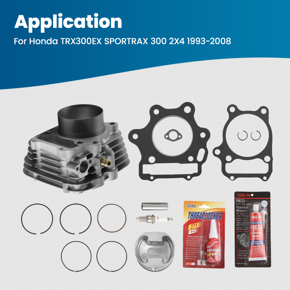 Cylinder Piston Top End Rebuild Kit compatible for Honda Sportrax 300 TRX300EX 2X4 93-08