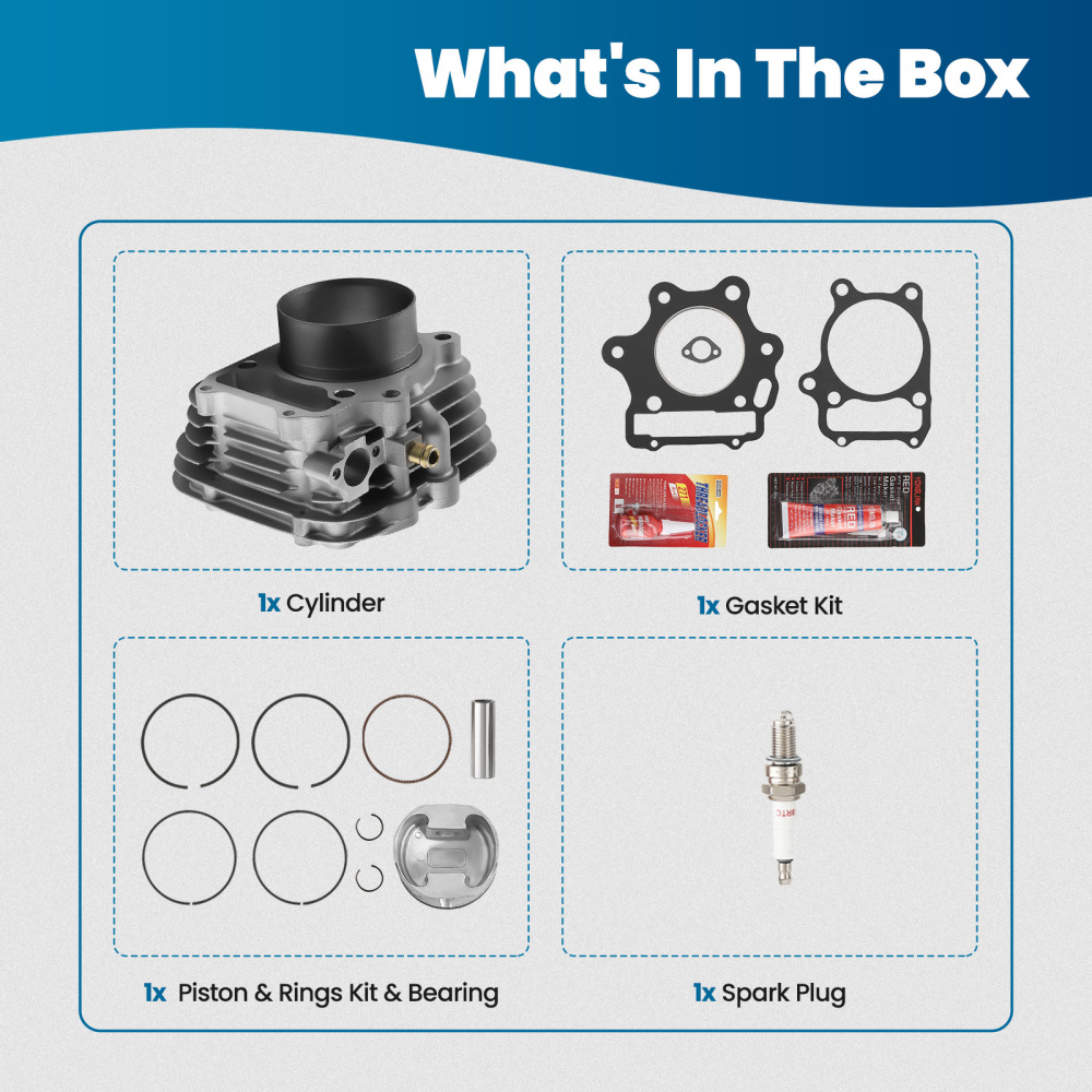 Cylinder Piston Top End Rebuild Kit compatible for Honda Sportrax 300 TRX300EX 2X4 93-08
