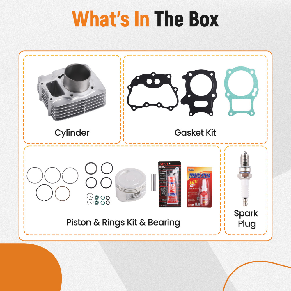 CYLINDER PISTON GASKET TOP END KIT compatible for Honda TRX250 EX RECON TE compatible for TM 97-20 68.5mm