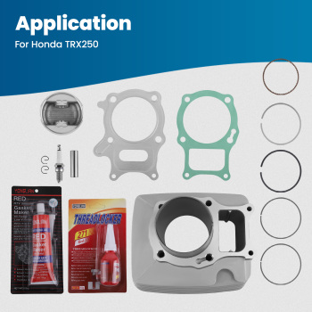 Cylinder Jug Piston Top End Kit compatible for Honda TRX250EX 250X Recon 250 72mm Big Bore