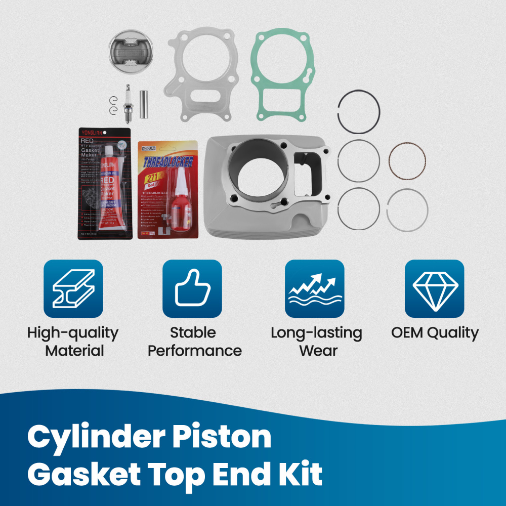 Cylinder Jug Piston Top End Kit compatible for Honda TRX250EX 250X Recon 250 72mm Big Bore
