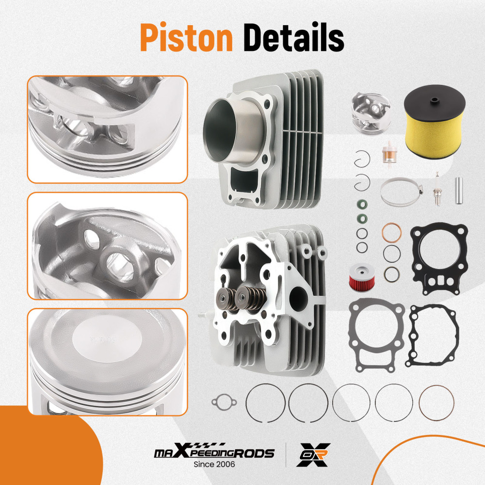 Cylinder Head Piston Kit compatible for Honda Rancher 350 TRX350TE TRX350TM TRX350FE 00-06