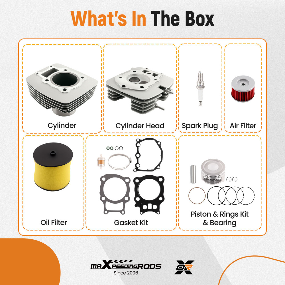 Cylinder Head Piston Kit compatible for Honda Rancher 350 TRX350TE TRX350TM TRX350FE 00-06