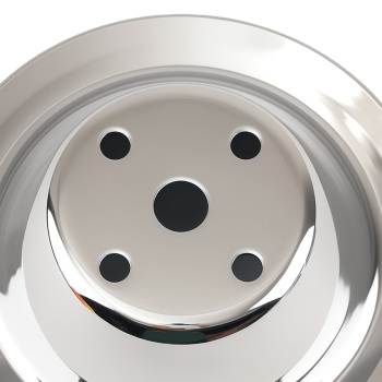 Long Water Pump Pulley fit for Small Block compatible for Chevy 2 Groove 305 350 Chrome Steel