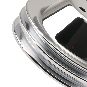 Long Water Pump Pulley fit for Small Block compatible for Chevy 2 Groove 305 350 Chrome Steel