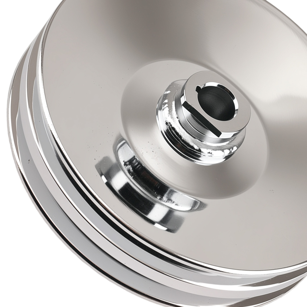 Long Water Pump Pulley fit for Small Block compatible for Chevy 2 Groove 305 350 Chrome Steel