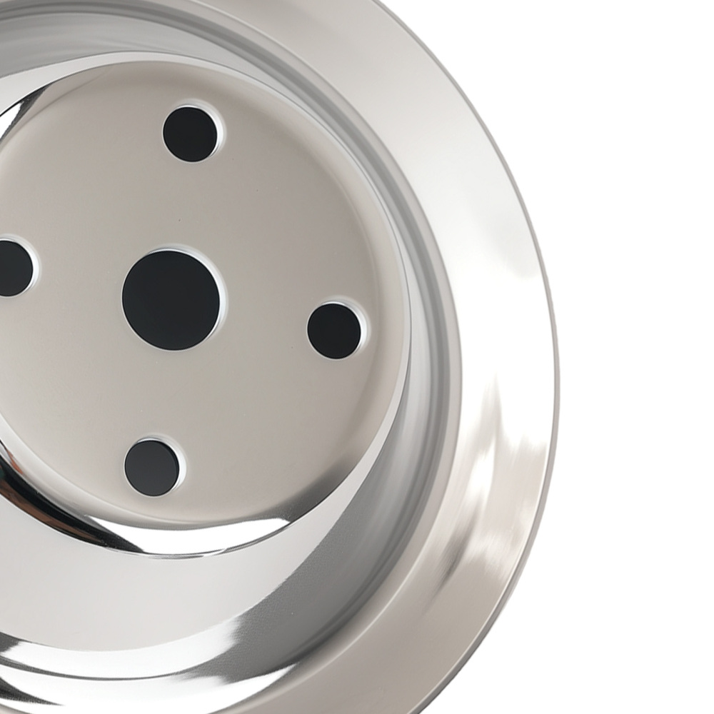Long Water Pump Pulley fit for Small Block compatible for Chevy 2 Groove 305 350 Chrome Steel