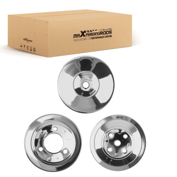 3pc Chrome Pulley Kit compatible for Chevy Big Block 396 427 454 Crankshaft Water Pump