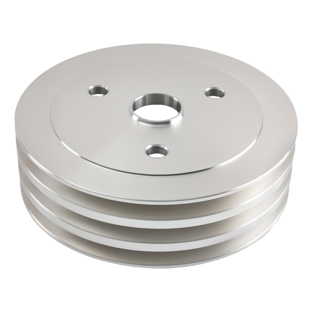 Aluminum Crankshaft Pulley for Small Block compatible for Chevy 283-350 Triple Groove Kit