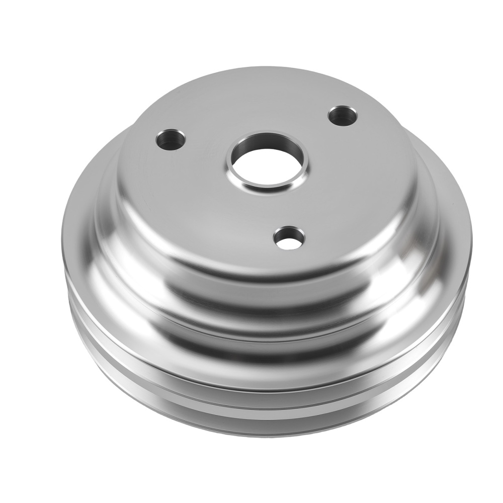 Double Groove LWP Pulley Kit compatible for Chevy Small Block 265-400 V8 Engine Aluminum