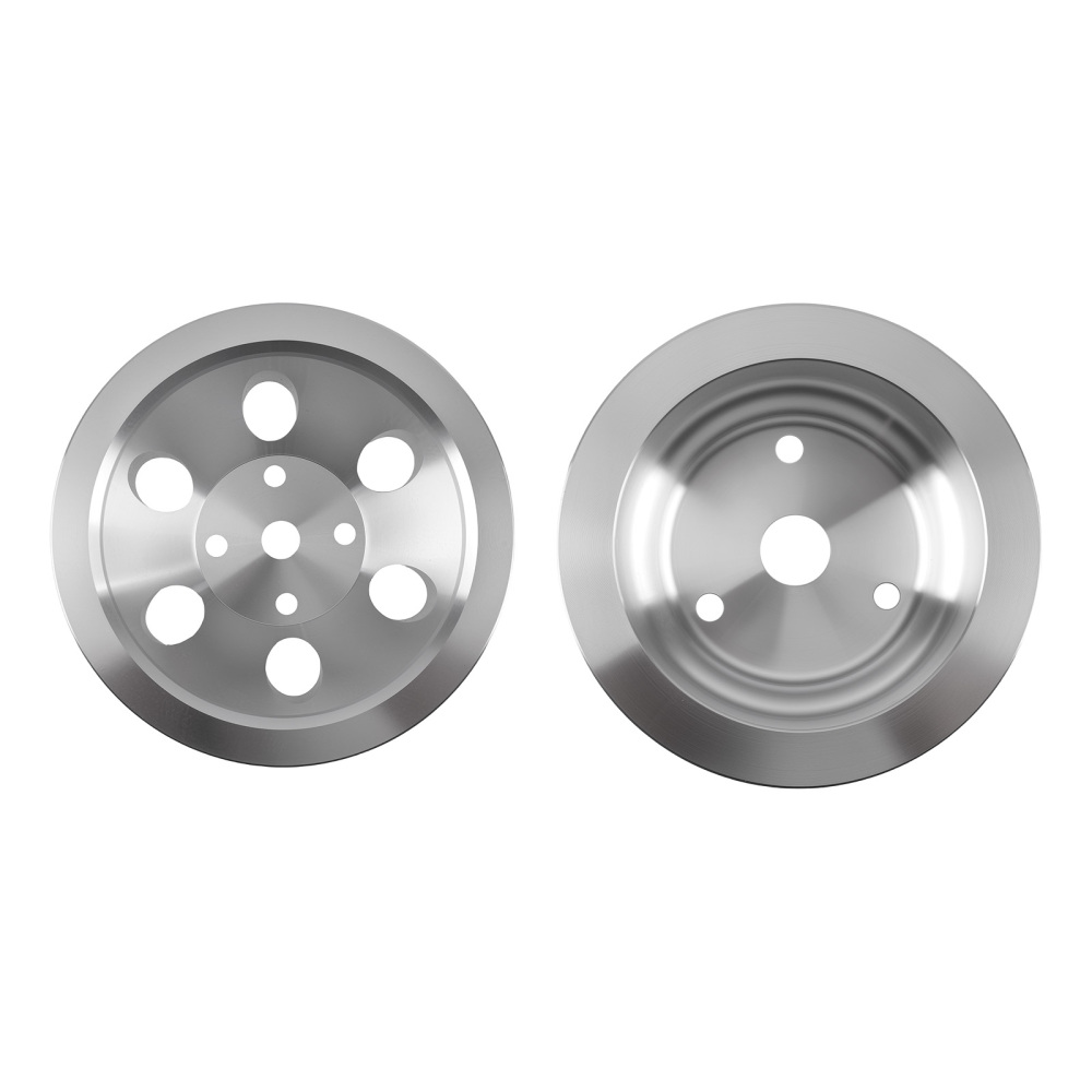 Double Groove LWP Pulley Kit compatible for Chevy Small Block 265-400 V8 Engine Aluminum