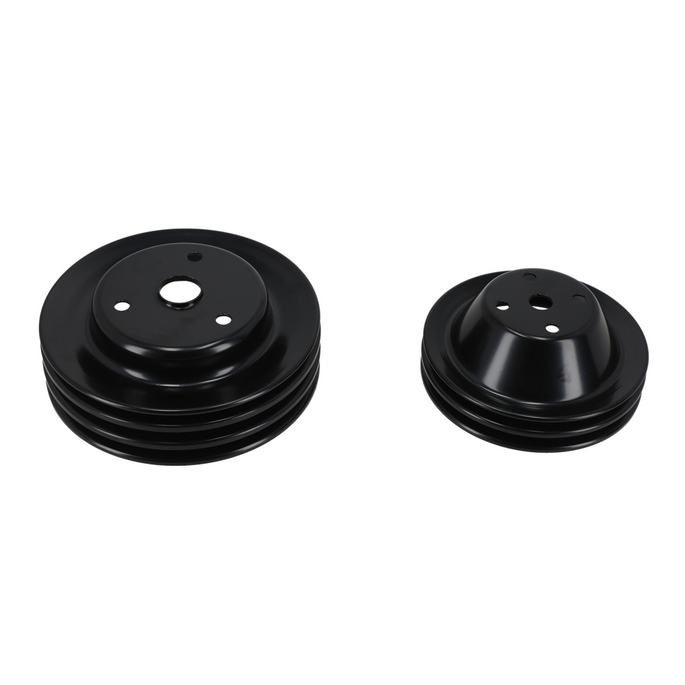 2/3 Groove Water Pump Pulley Kit compatible for Chevy 262-400 SBC V8 LWP Direct Fit