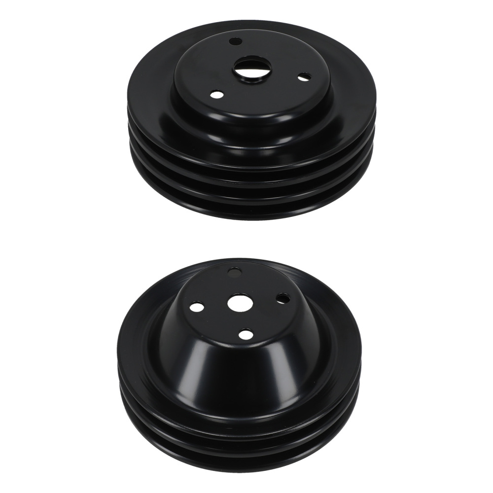 2/3 Groove Water Pump Pulley Kit compatible for Chevy 262-400 SBC V8 LWP Direct Fit