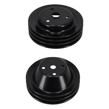 2/3 Groove Water Pump Pulley Kit compatible for Chevy 262-400 SBC V8 LWP Direct Fit
