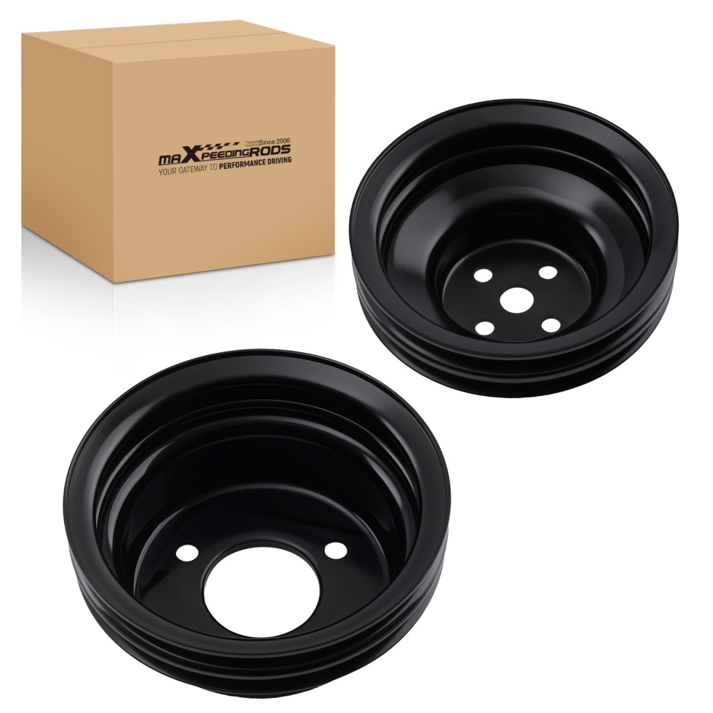 CrankWater Pump Pulley Kit compatible for Ford SB 289 302 1965-1967 Steel 2 Groove