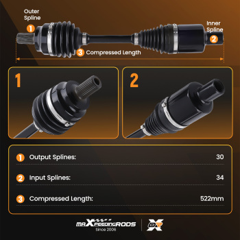 Arbre de Transmission 522mm compatible pour Mercedes-Benz W212 X218 E250 - 500