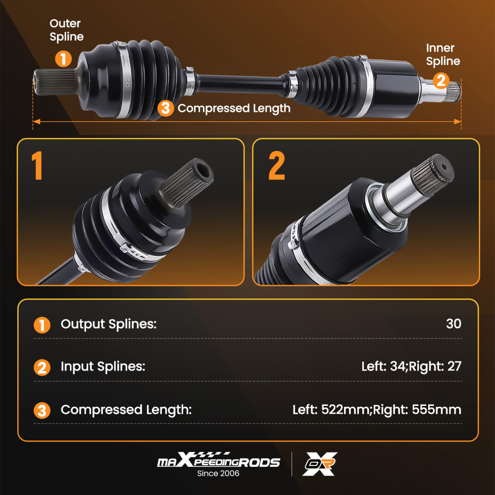 2XAlbero Motore Anteriore Sinistra+Destra compatibile per Mercedes-benz C218 X218 W212 S212