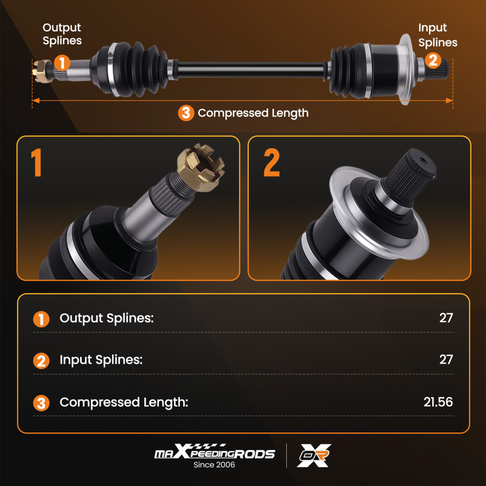 Rear LeftRight CV Axle compatible for Arctic Cat 650 V2 400 500 700 1000 4X4