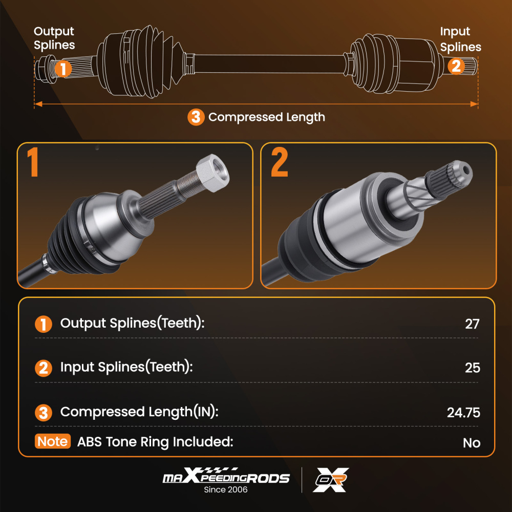 Front Right Passenger CV Axle Joint Shaft compatible for Infiniti FX35 3.5L AWD 2003-2008
