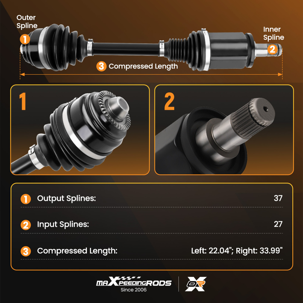 2xAlbero Motore Anteriore compatibile per BMW 5 6 F10 F11 F06 F12 F13 Xdrive 7593043 7593044