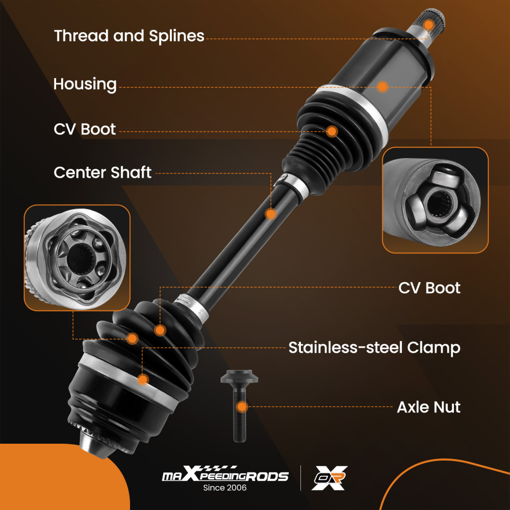 2xAlbero Motore Anteriore compatibile per BMW 5 6 F10 F11 F06 F12 F13 Xdrive 7593043 7593044
