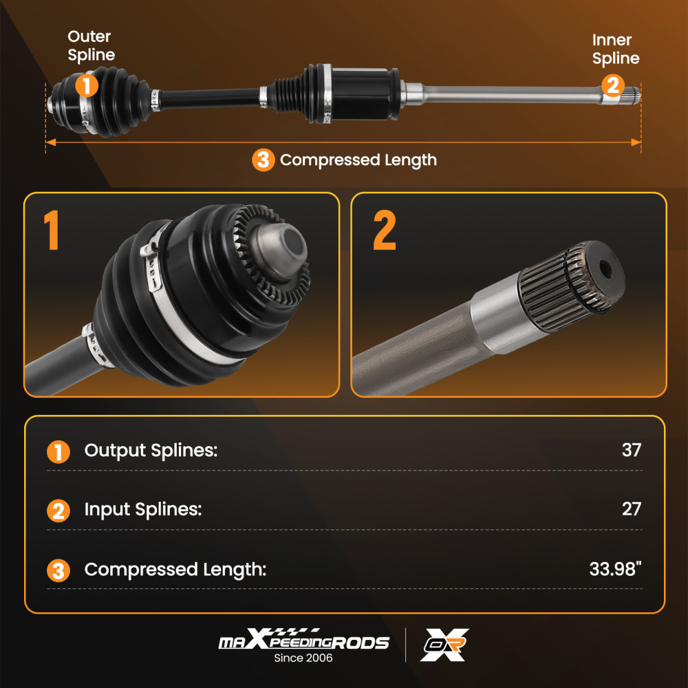 Albero di trasmissione cardanico compatibile per BMW 5 (F10) 10-16 Xdrive Anteriore Dx 863mm