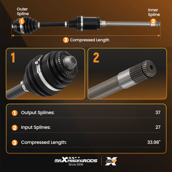 Arbre dEntraînement de lEssieu Droit compatible pour BMW 5 F10 520d 530d xDrive 2010-2016