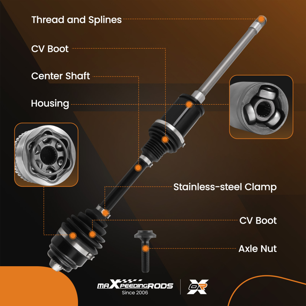 Albero di trasmissione cardanico compatibile per BMW 5 (F10) 10-16 Xdrive Anteriore Dx 863mm