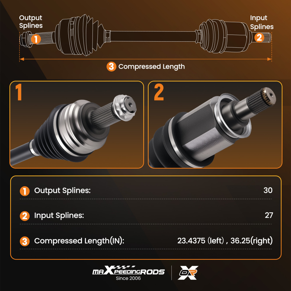 Pair CV Axle Shaft Assembly compatible for BMW X3 E83 2004-2010 2.5L 3.0L Front Left&Right