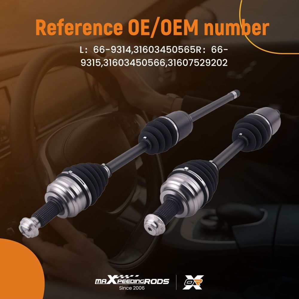 Drive Shaft compatible for BMW X3 E83 2.0D Front Left+Right 04 to 11 Driveshaft