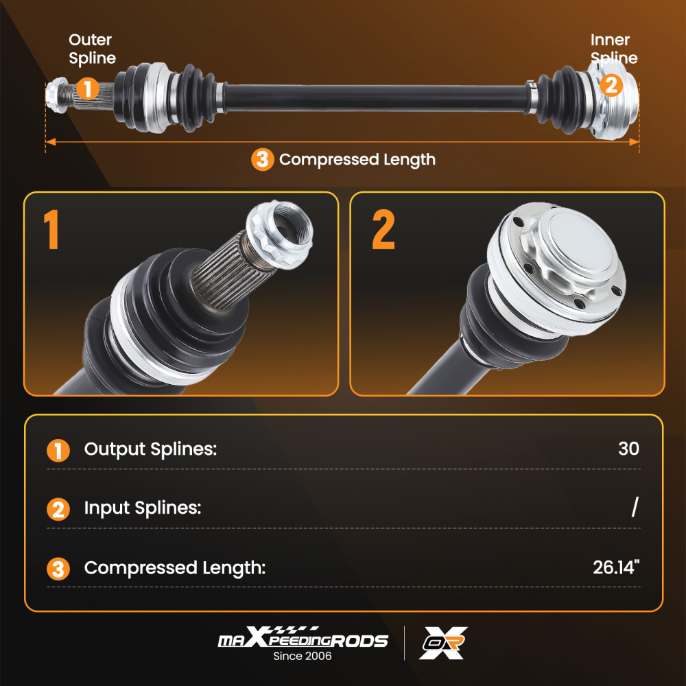 2XPROPSHAFT DRIVESHAFT L+R compatibile per BMW 5 SERIES E60 520I 2003-2010 POSTERIORE 664 mm