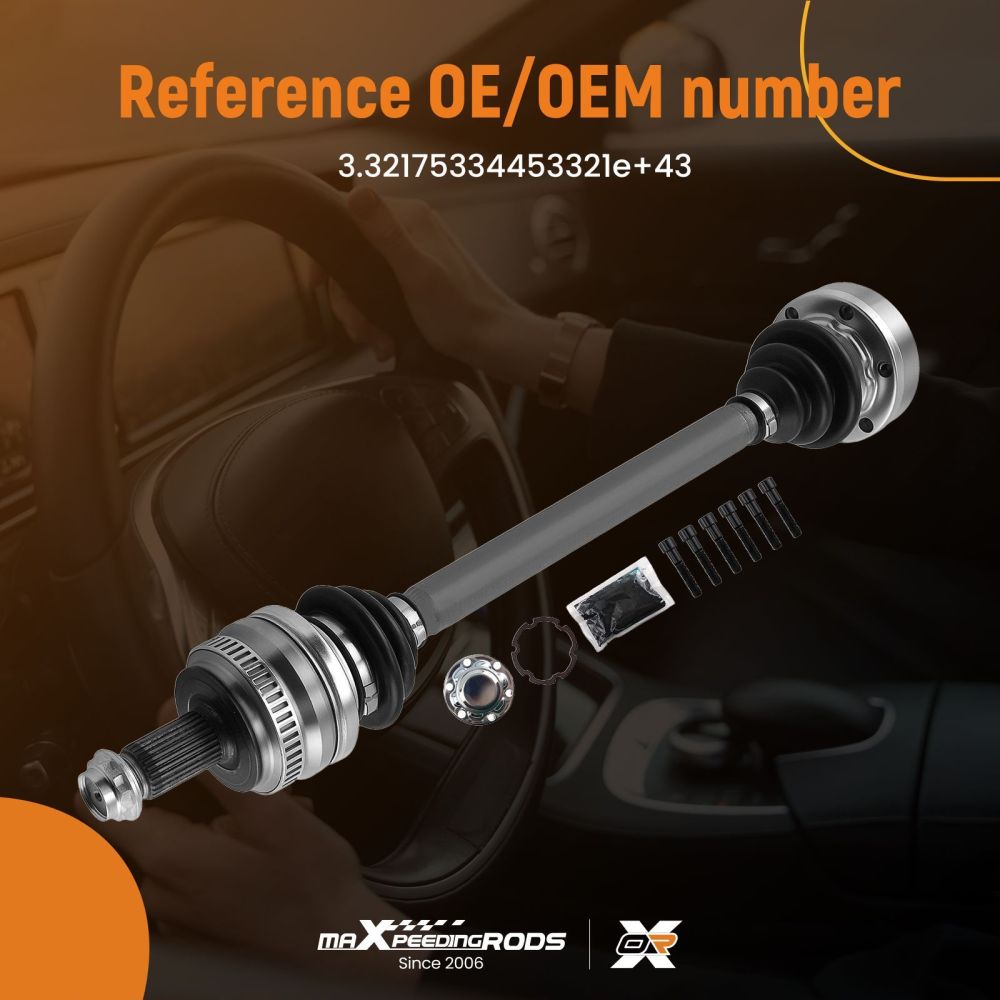 Drive Shaft Assembly compatible for BMW 1 E81 E87 120d 3 E90 E91 320d Rear Left 607mm