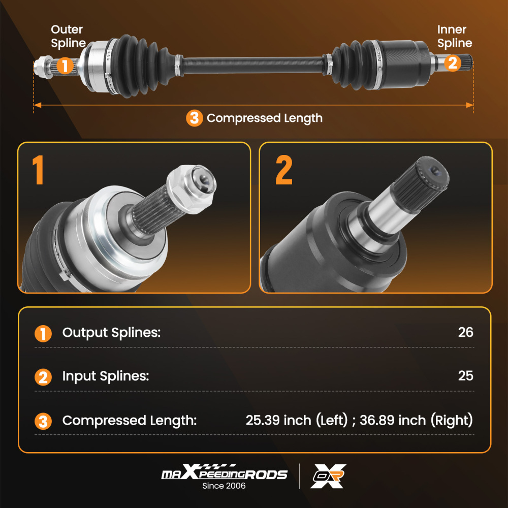 2X Front L+R CV Axle Shaft Assembly compatible for Honda Civic Auto CVT 2.0L I42016-2021