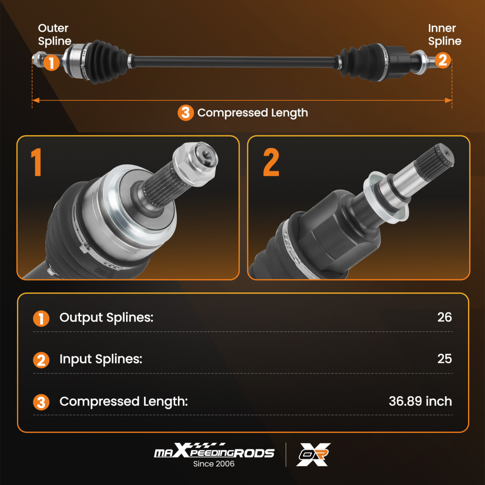 Front Passenger Side CV Joint Axles compatible for Honda Civic 2.0L LX EX 2016-2021