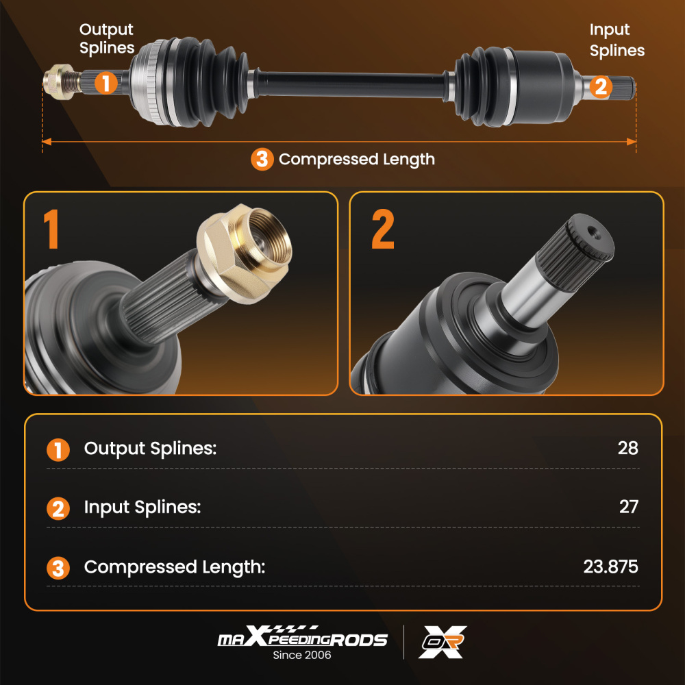 New Front Right CV Axle Joint Shaft compatible for Honda CR-V 2.0L 1997-2001
