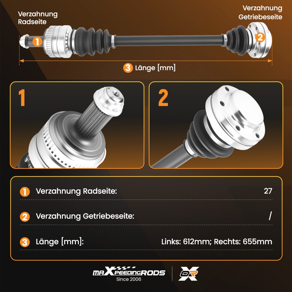 Alberi di Trasmissione Posteriorie Sinistra+Destra For BMWE81/E87 E90/E91