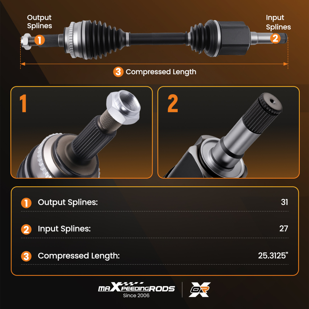 CV Axle Shaft Assembly compatible for Lincoln MKX 07-15 compatible for Ford Edge 07-14 Front Driver Side