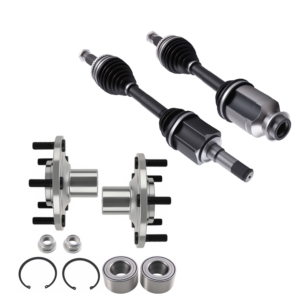 Compatible for FWD Front Wheel Bearing HubsCV Axle Shaft Set compatible for Ford Edge compatible for Lincoln MKX 07 - 10