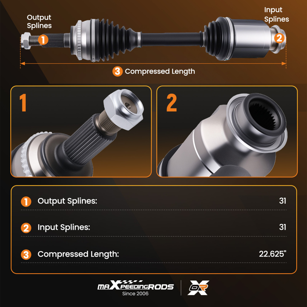 Front Passenger Right CV Axle Assembly compatible for Ford Edge compatible for Lincoln MKX 2007-2015 compatible for FWD