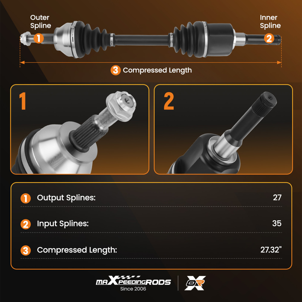 1pcs Front Left CV Axle Shaft compatible for Ford Escape 2013-2019Lincoln Mkz 2013