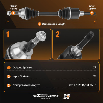 2pcs Front LeftRight CV Axle Shaft compatible for Ford Escape 2013-2019 AWD