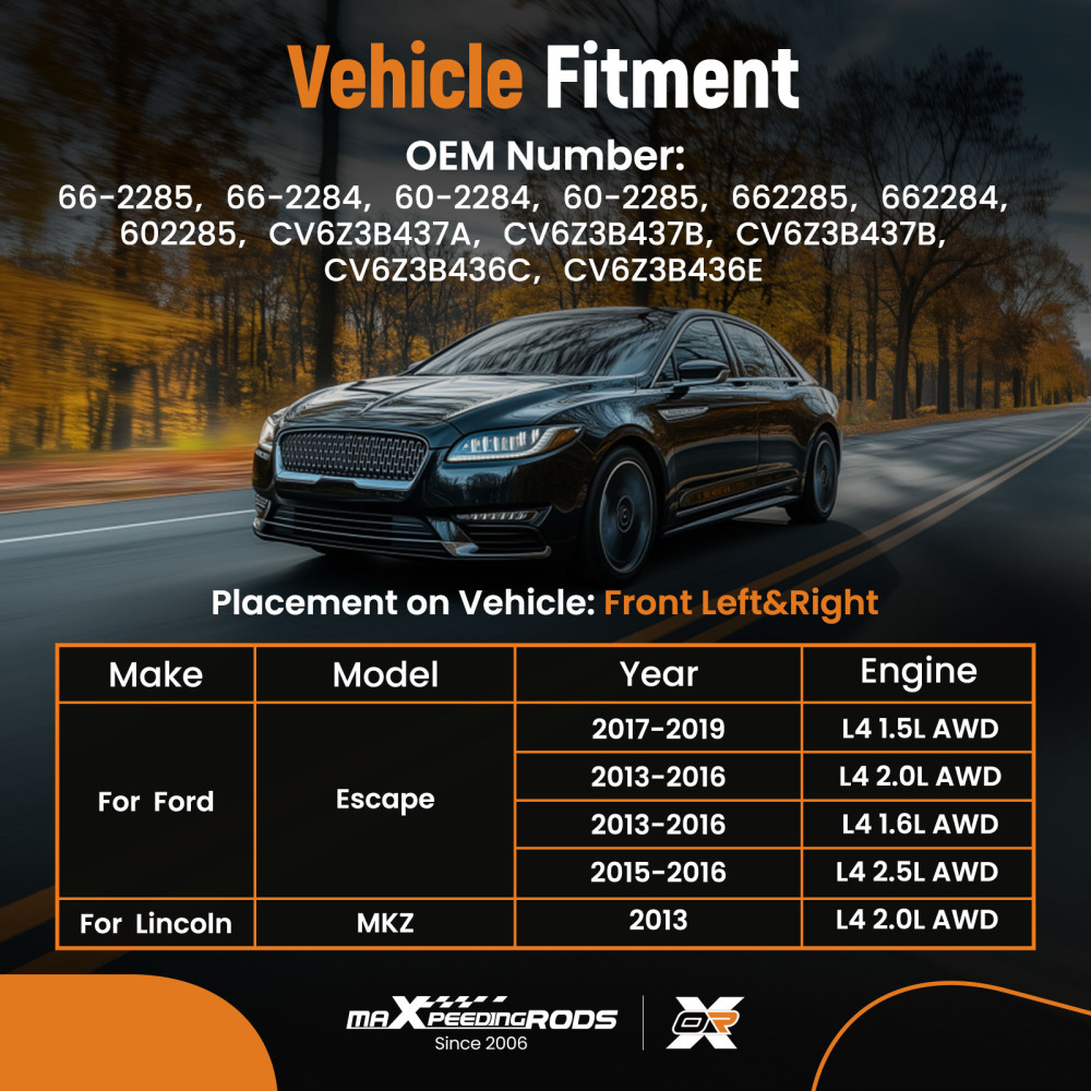 2pcs Front LeftRight CV Axle Shaft compatible for Ford Escape 2013-2019 AWD