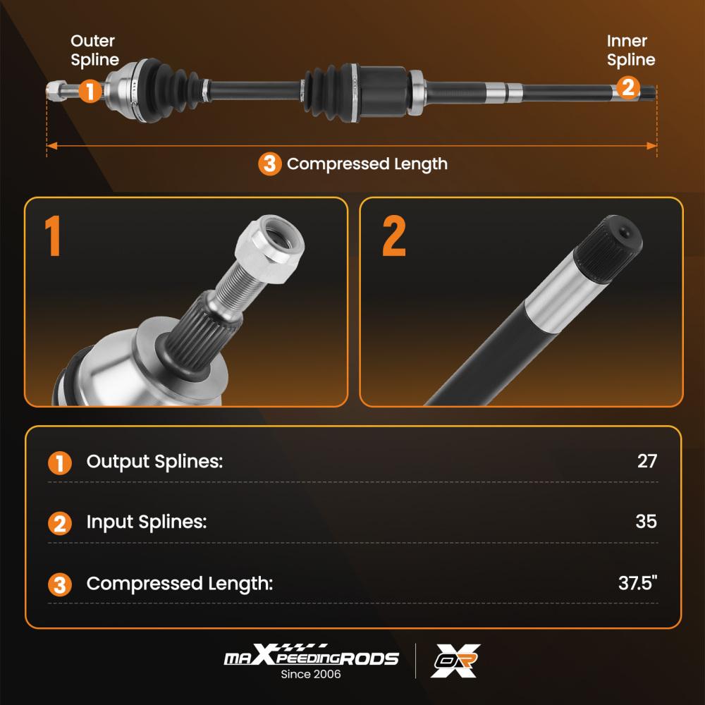 CV Axle Front Passenger Side compatible for Ford Escape 1.5 or 2.0L Engines compatible for FWD 2013-2019
