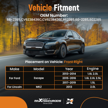 CV Axle Front Passenger Side compatible for Ford Escape 1.5 or 2.0L Engines compatible for FWD 2013-2019