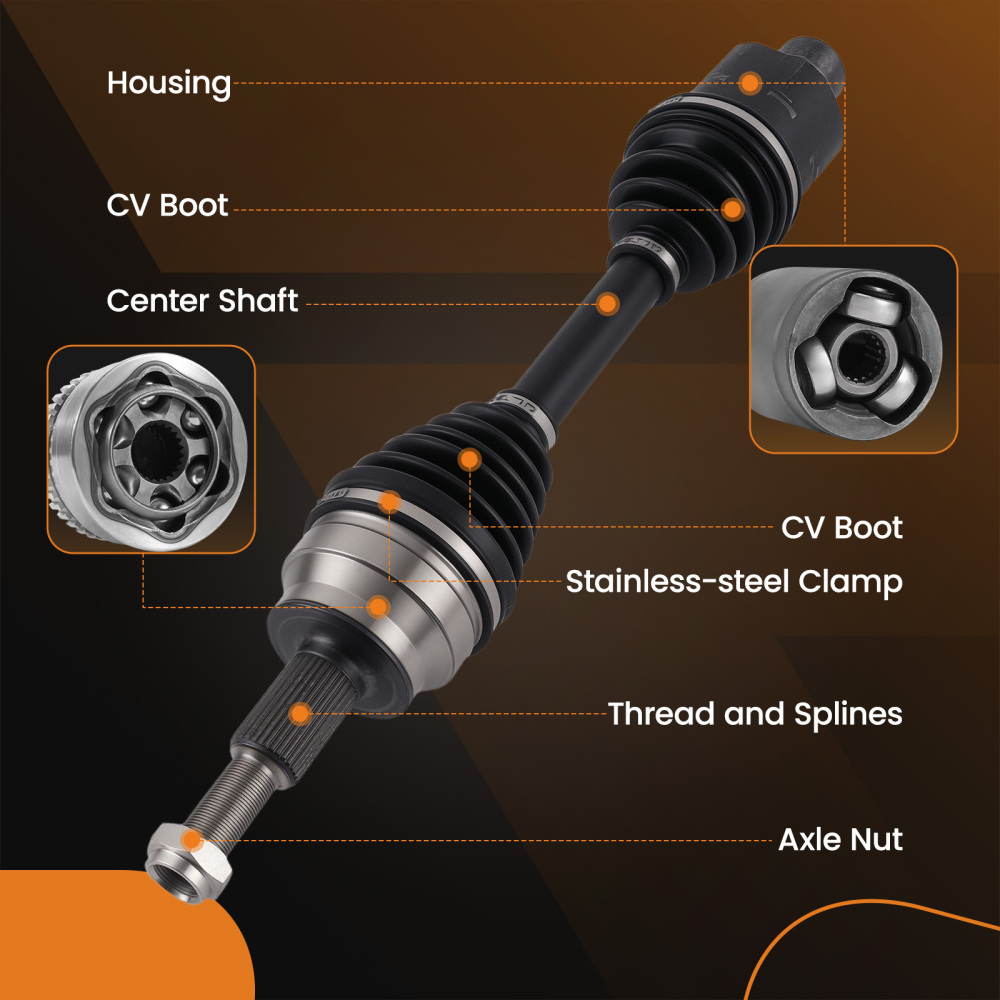 Albero CV Anteriore compatibile per Dodge Ram 1500 V6 V8 4WD 2002-11 66-3404 5072389AA Nero